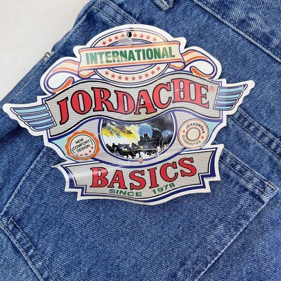 Vintage International JORDACHE Jean Shorts High Rise Blue Denim 9” inseam 14 NWT - Picture 8 of 8
